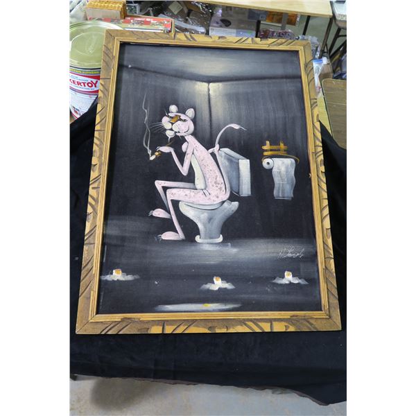 Pink Panther Velvet Painting 39"×29"