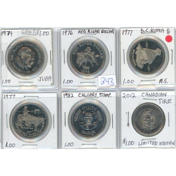 6 dollar coins various years