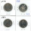 Image 1 : 4 Canadian 50 cent pieces, 1978, 1970, 1982, 1975