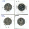 Image 2 : 4 Canadian 50 cent pieces, 1978, 1970, 1982, 1975