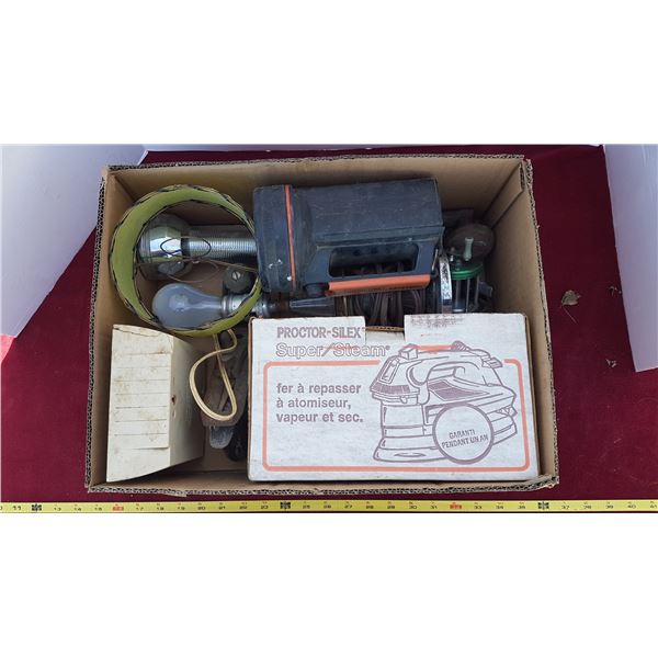 Lot of Misc. Items - Wood Plane & Lamp & Iron