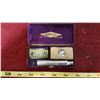 Image 2 : Early Gillette Razor In Original Gold Metal Travel Case With Blades