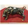 Image 1 : 18" Vintage Black Bull Figurine Ceramic Spanish Fighting Bull