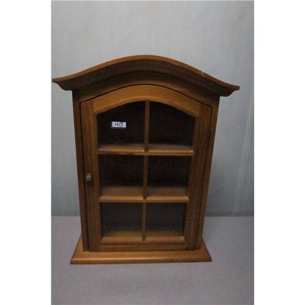 WOOD DISPLAY CABINET 20.5X15"
