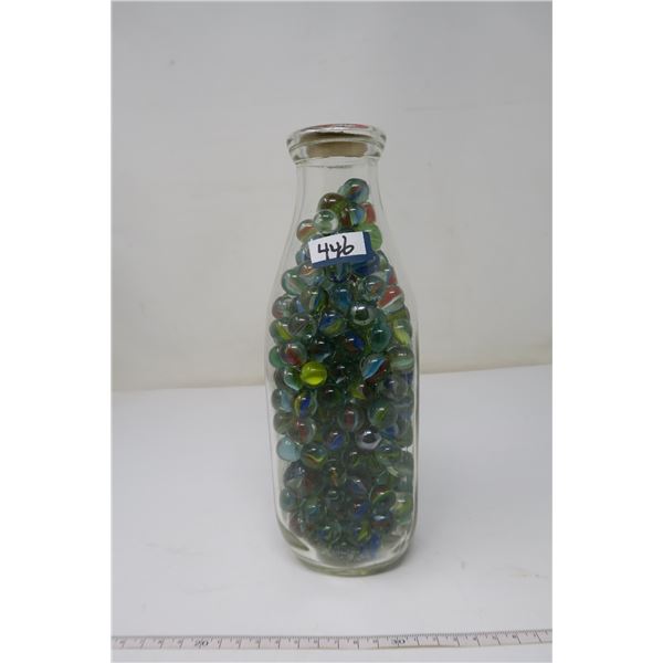QUART MILK JUG FILLED W/ MARBLES