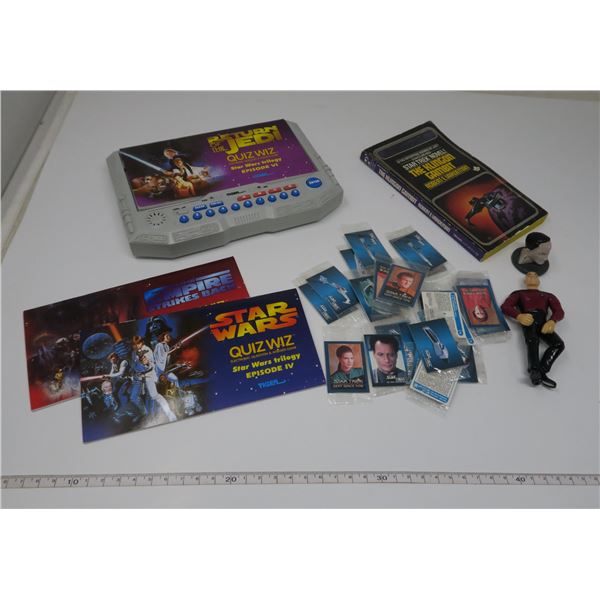 Star Wars Trivia Game(Works) and Star Trek toys and mini cards