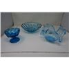 Image 1 : 3 x Blue Glass Pieces, 1 Made in Italy, 1 Blu Capri Seashell Serving Dish