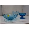 Image 8 : 3 x Blue Glass Pieces, 1 Made in Italy, 1 Blu Capri Seashell Serving Dish
