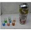 Image 1 : 1950's Cocktail Shaker and shot glasses