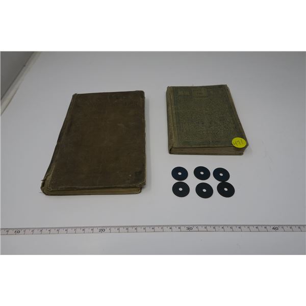 1916 Canadian History Book + Wartime Pen Pal Book + 6 War Meat Rations Tokens