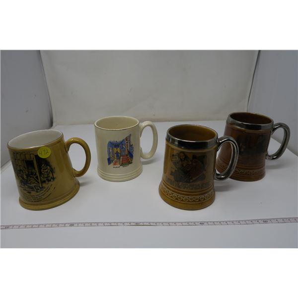 4 X Worded Steins - Old Foley, Lord Nelson