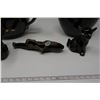 Image 6 : Vintage Black Ceramics 2 pieces and 5 animal figurines