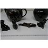 Image 7 : Vintage Black Ceramics 2 pieces and 5 animal figurines