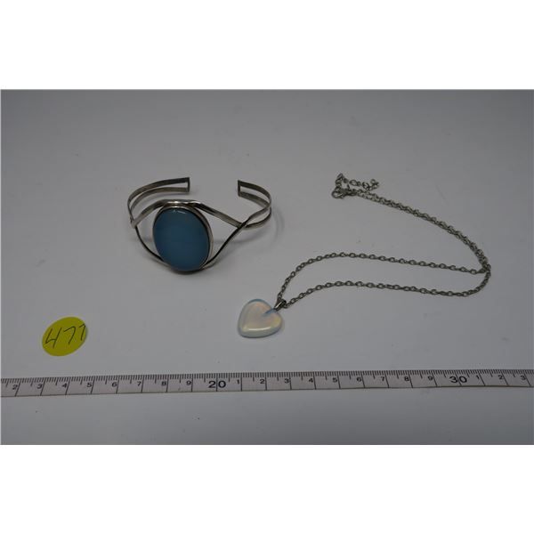 .925 silver Moonstone Bracelet and Necklace