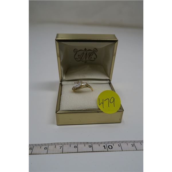 Gold Electroplate Ring 925 Silver Size 5