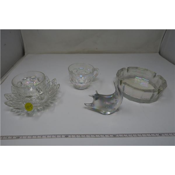 5 X Iridescent Glass