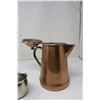 Image 3 : Copper & steel tea pots/accessories - 4 pieces