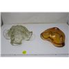 Image 4 : 2 pieces yellow heavy glass - 1 bubble glass