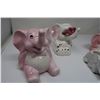Image 2 : 3 Pink Elephant Money Banks and Other Ceramic Ornaments