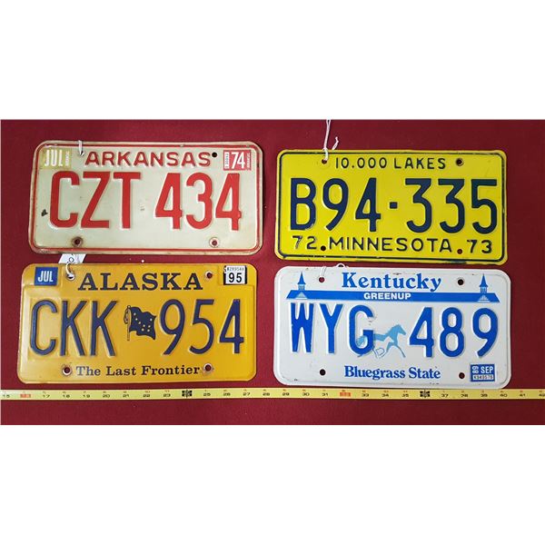 Alaska , Kentucky , Minnesota ,Arkansas Plates