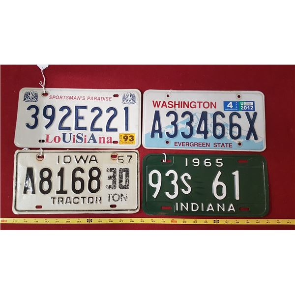 Iowa,Louisiana ,Washington,Indiana Plates