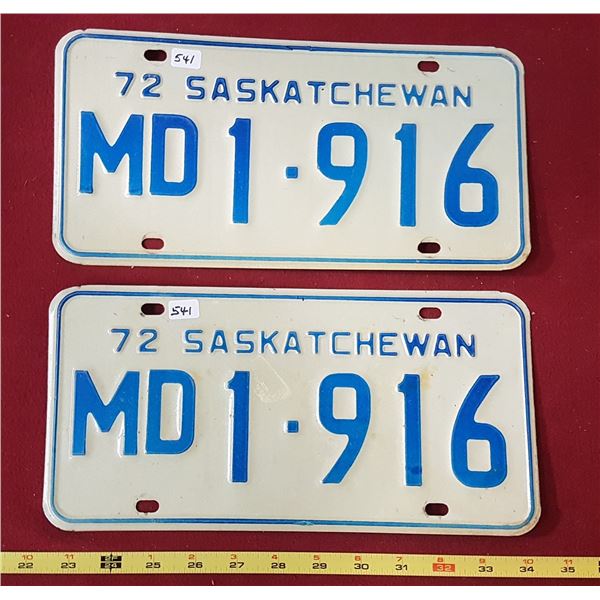 Saskatchewan Medical Doctor Plates 1972