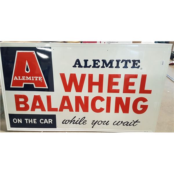 Alemite Wheel-Balancing Sign 553/4"x32"