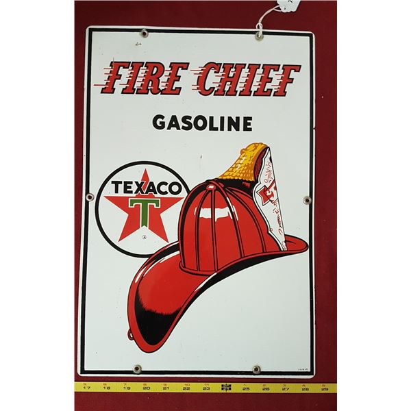Firechief Porcelain Sign 1961 - P&M 4/61