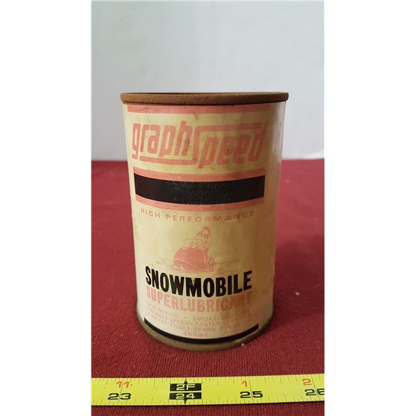 Rare Paper Label Graph Speed Snowmobile Can