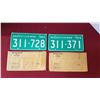 Image 2 : 2 Pair of NOS SK Licence Plates