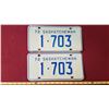 Image 1 : 1972 SK Licence Plates Pair