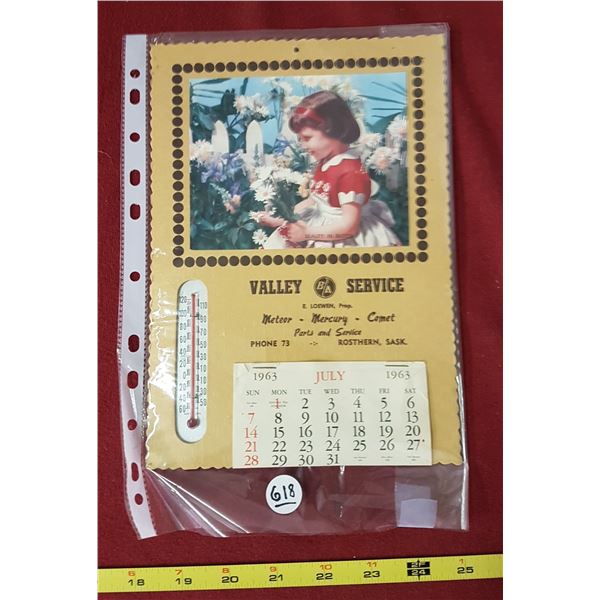 1963 Valley Service Calendar B/A