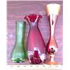 Image 1 : 3 Vases - Red, Green, & Copper Tone