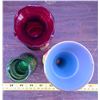 Image 2 : 3 Vases - Red, Green, & Copper Tone
