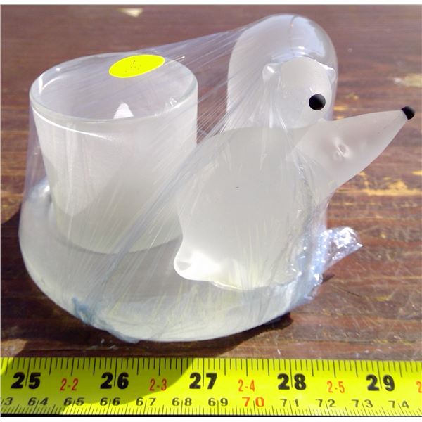 1 Candle Holder - 2 White Bears