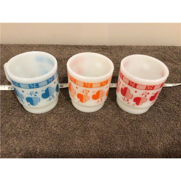 Lot of 3 Fire King mugs, no stains, chips or cracks - 2 photos