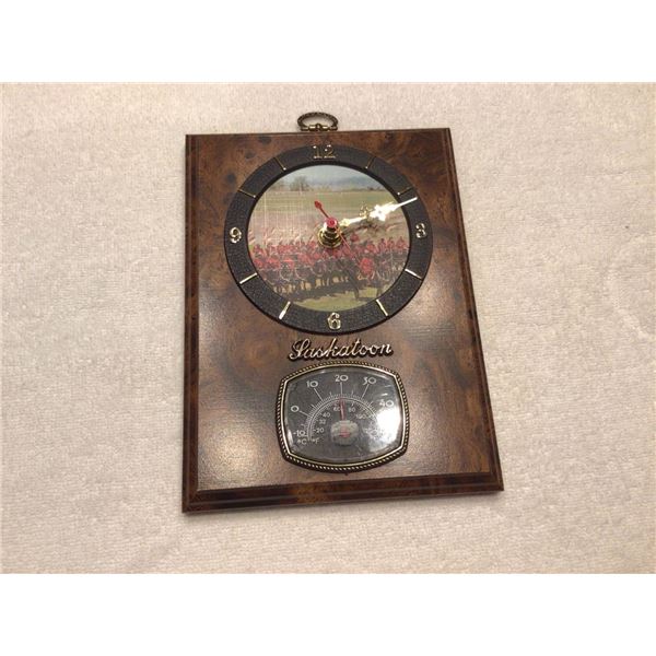 RCMP/Saskatoon clock, thermometer - 2 photos