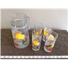 Image 1 : Vintage fruit pitcher with 4 glasses, stamped FRANCE, mint condition - 4 photos