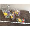 Image 3 : Vintage fruit pitcher with 4 glasses, stamped FRANCE, mint condition - 4 photos