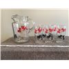 Image 3 : Vintage Federal glass 8" tall red & black Scotty dog pticher with 5 matching glasses, EXC condition 