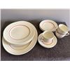 Image 1 : J&G Meakin "SOL" dishes, 1 14" platter, 4 dinner plates, 4 small plates, 3 cups/saucers - 8 photos