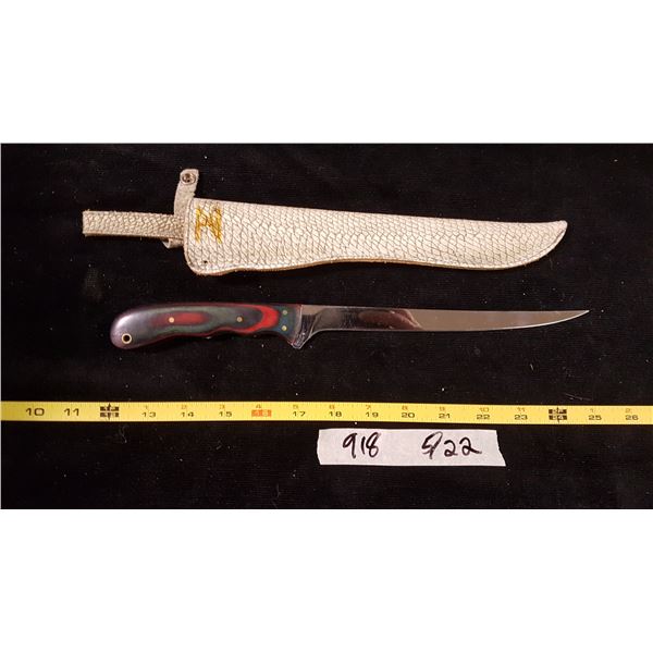 Filleting Knife With Fish Scale Sheath