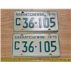 Image 1 : Pair of 1970 commercial Saskatchewan license plates