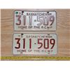 Image 1 : Pair of Saskatchewan RCMP 1973 license plates