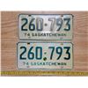 Image 1 : Pair of Saskatchewan 1974 license plates