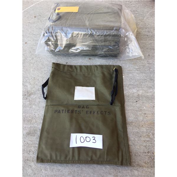 Pack of 25 patients effects bags, Canadian Government 1960s era