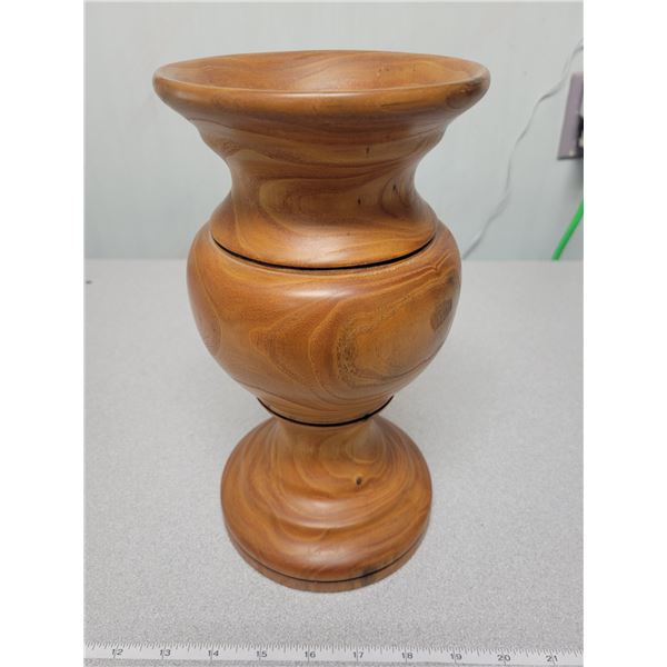 10.5" wooden vase