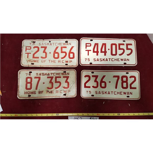 2 1973 & 2 1975 Sask. Plates