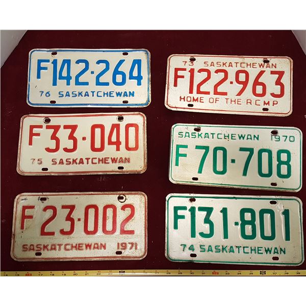 6 1970 - 1976 Sask. Plates