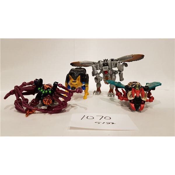 Transformers Beast Wars Loose Action Figures X4 (Metals Waspinator,Metals Tarantulas Silverbolt Delu